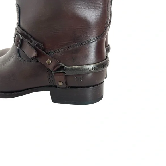 FRYE Lindsay Spur Short Brown Full Grain
Leather Boots Size 9B - Picture 7 of 13